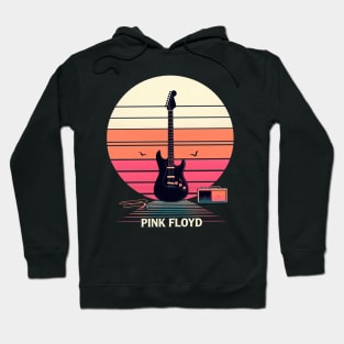 Pink Floyd Retro Guitar and Moon Hoodie